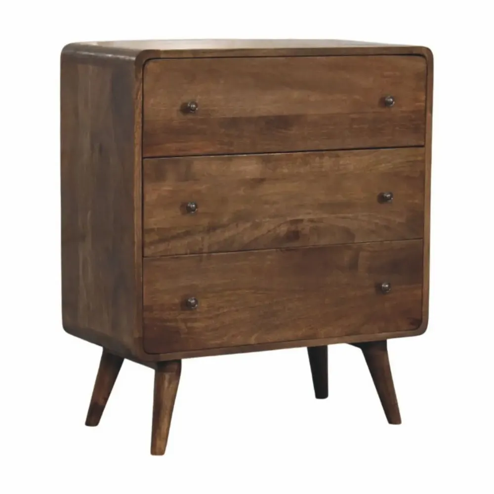 Commodes - Artisan Furniture Solid Wood Commode à 3 tiroirs à bords arrondis - ARTISAN FURNITURE