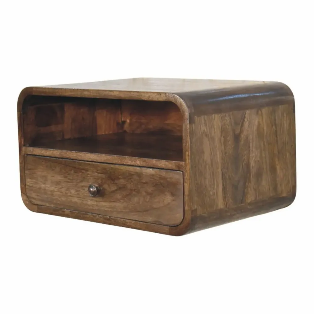 Night tables - Artisan Furniture Solid Wood Wall-Mount Open Slot Bedside - ARTISAN FURNITURE