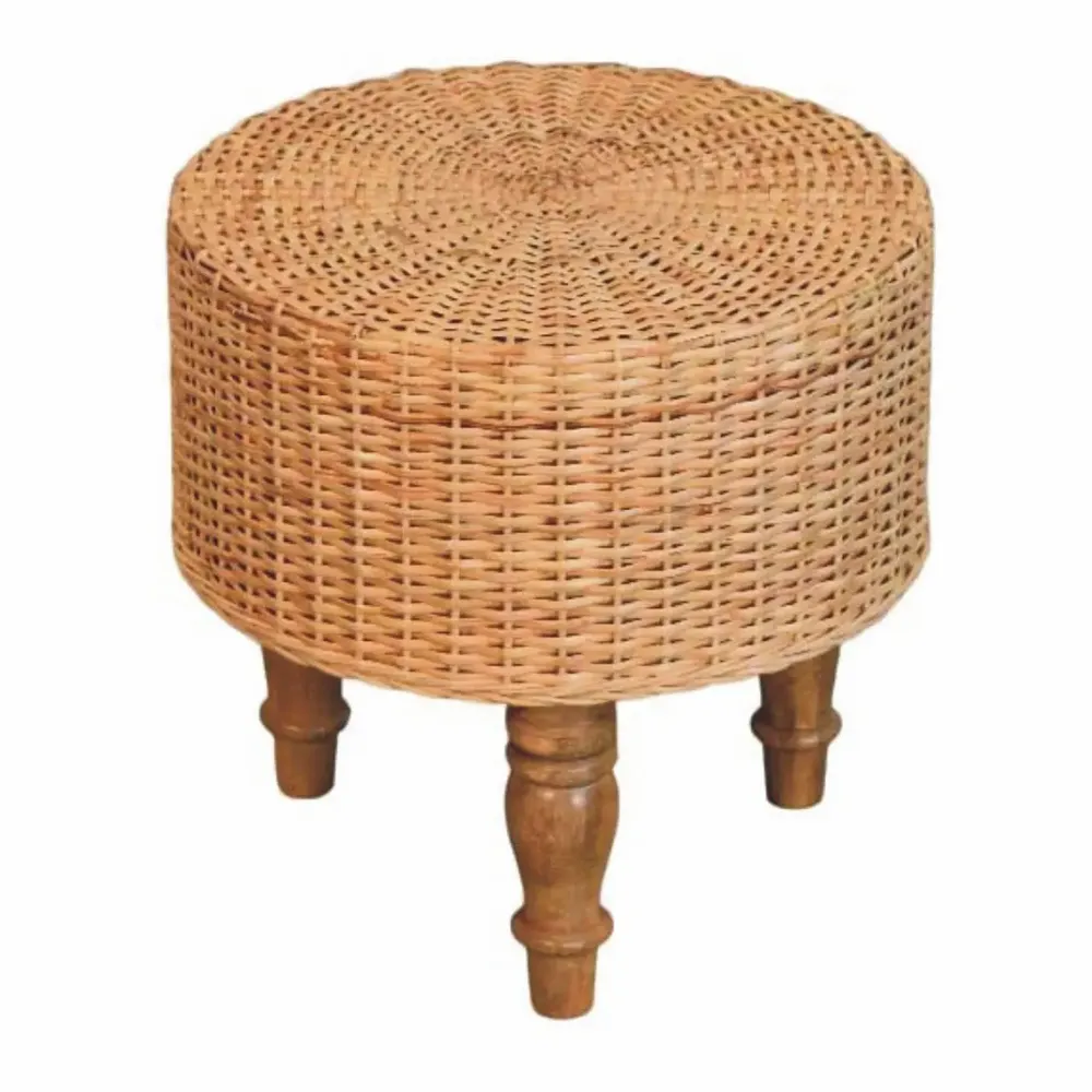 Tabourets - Artisan Furniture Solid Wood Tabouret rond tissé Regency - ARTISAN FURNITURE
