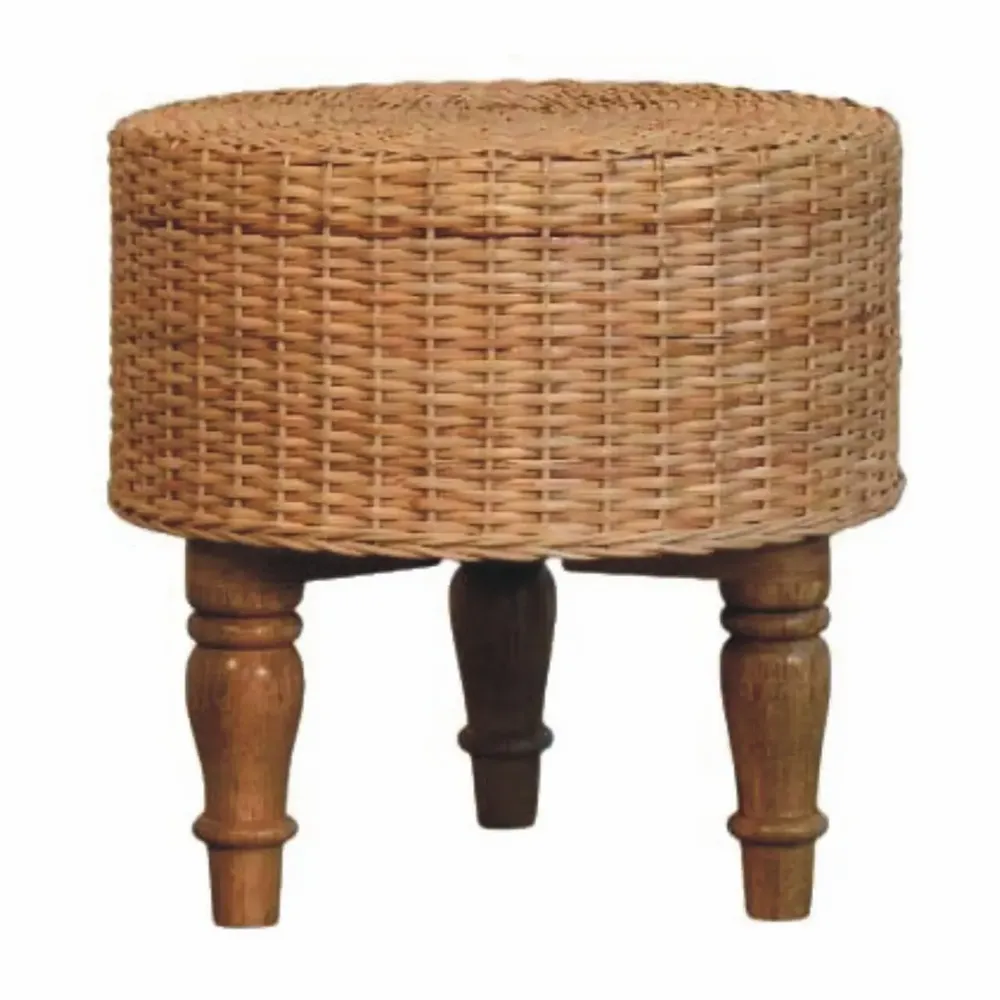 Tabourets - Artisan Furniture Solid Wood Tabouret rond tissé Regency - ARTISAN FURNITURE