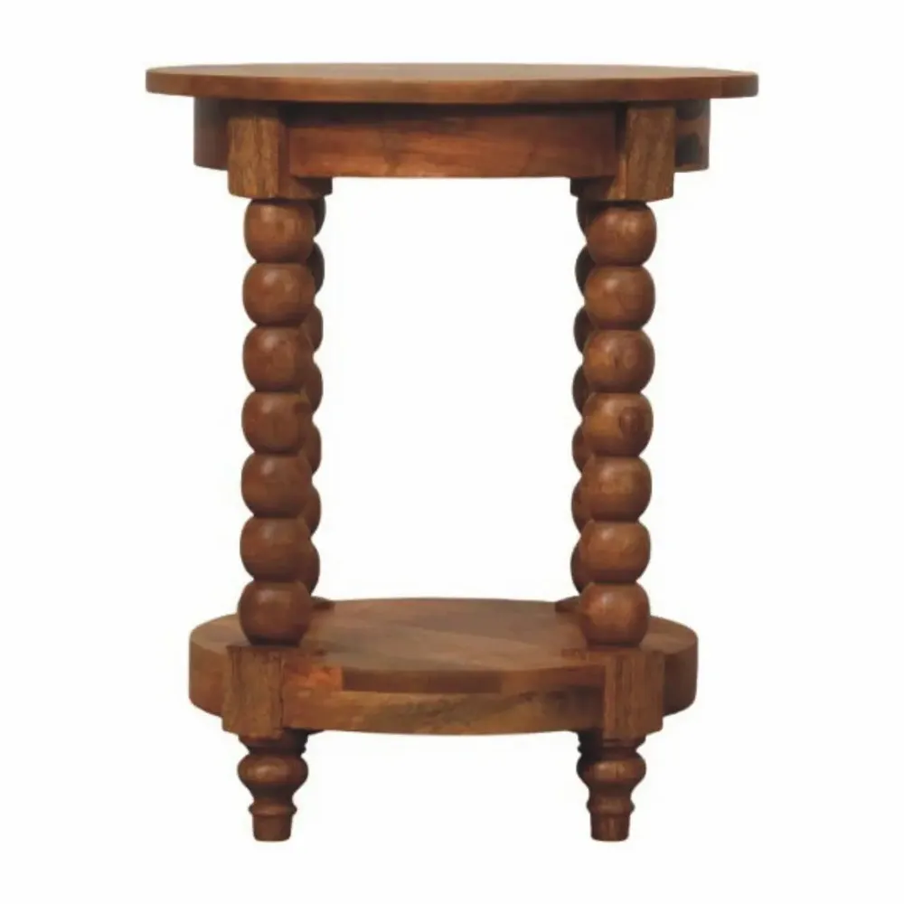 Autres tables  - Artisan Furniture Solid Wood Table d'appoint ronde Barley Twist - ARTISAN FURNITURE