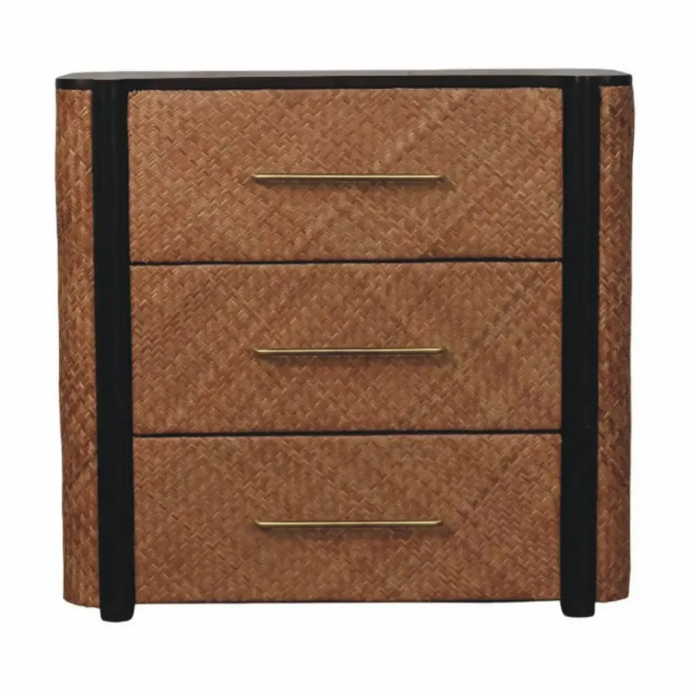 Commodes - Artisan Furniture Solid Wood Commode Havana Weave à 3 tiroirs - ARTISAN FURNITURE