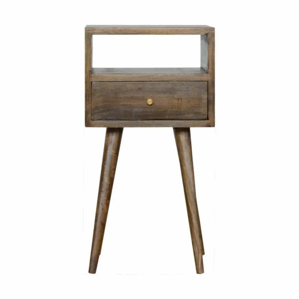 Tables de nuit - Artisan Furniture Solid Wood Mini table de chevet gris délavé - ARTISAN FURNITURE