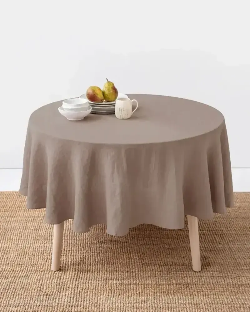 Nappes - Nappe ronde en lin gris foncé - MAGICLINEN
