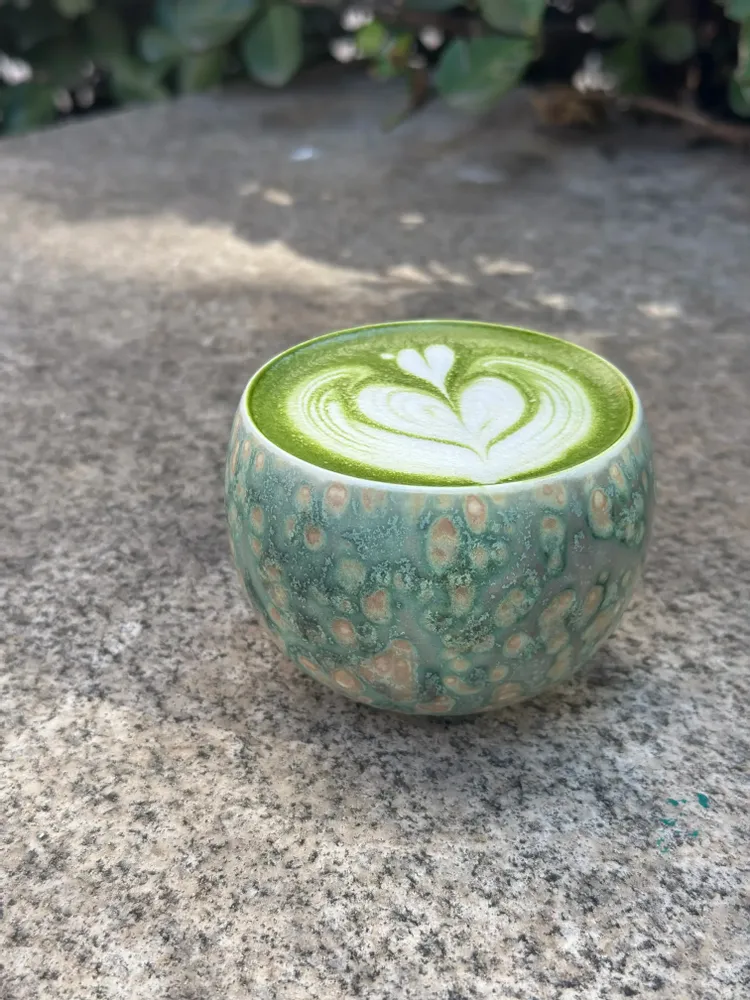 Tea and coffee accessories - Matcha Latte cup | Green & Grey - GLAZARA