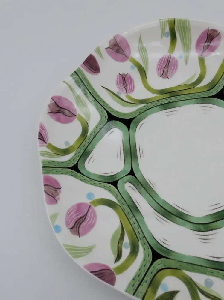 Plats et saladiers - L'assiette Ascending Tulip (série Garden) - GLAZARA