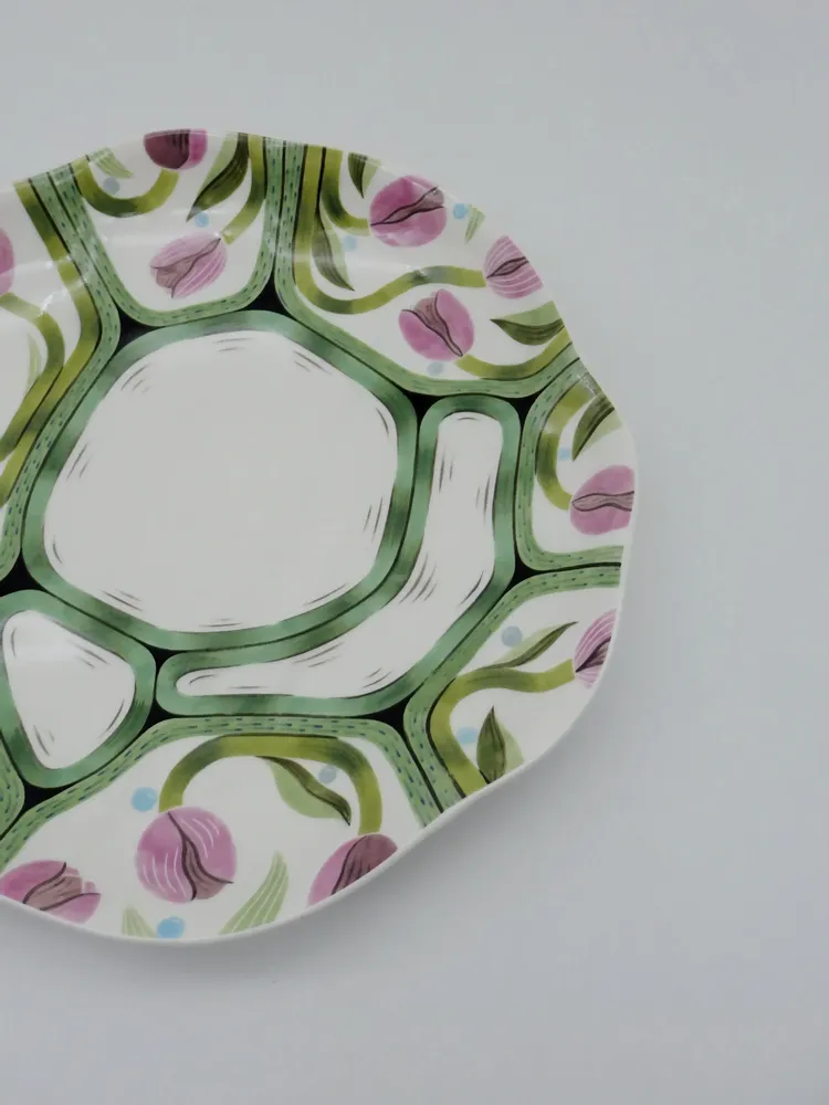 Plats et saladiers - L'assiette Ascending Tulip (série Garden) - GLAZARA