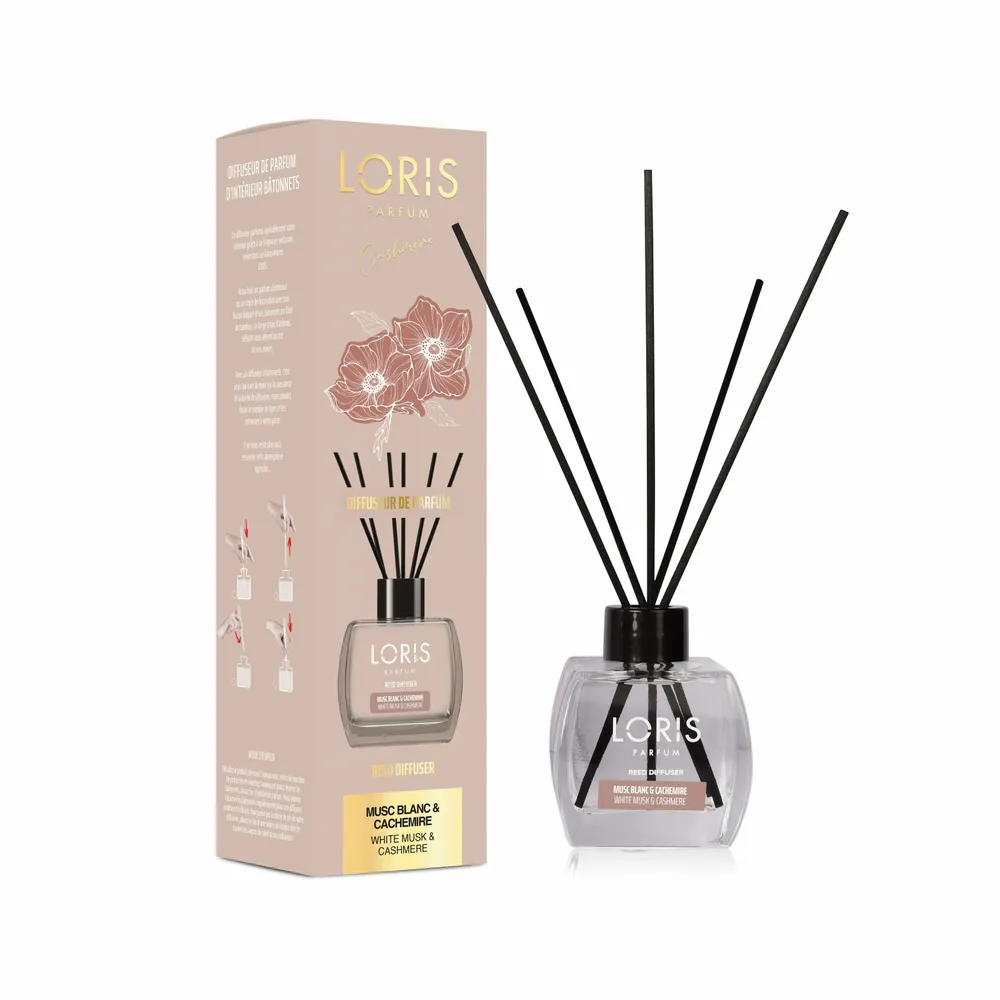 Scent diffusers - White Musk & Cashmere Stick Fragrance Diffuser 120ml - LORIS PARFUM