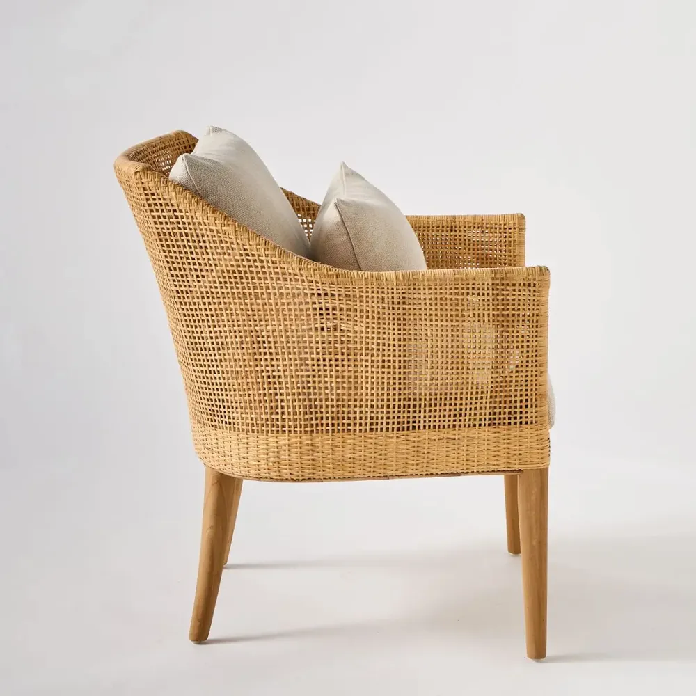 Armchairs - SAIGON rattan and teak armchair - KOK MAISON