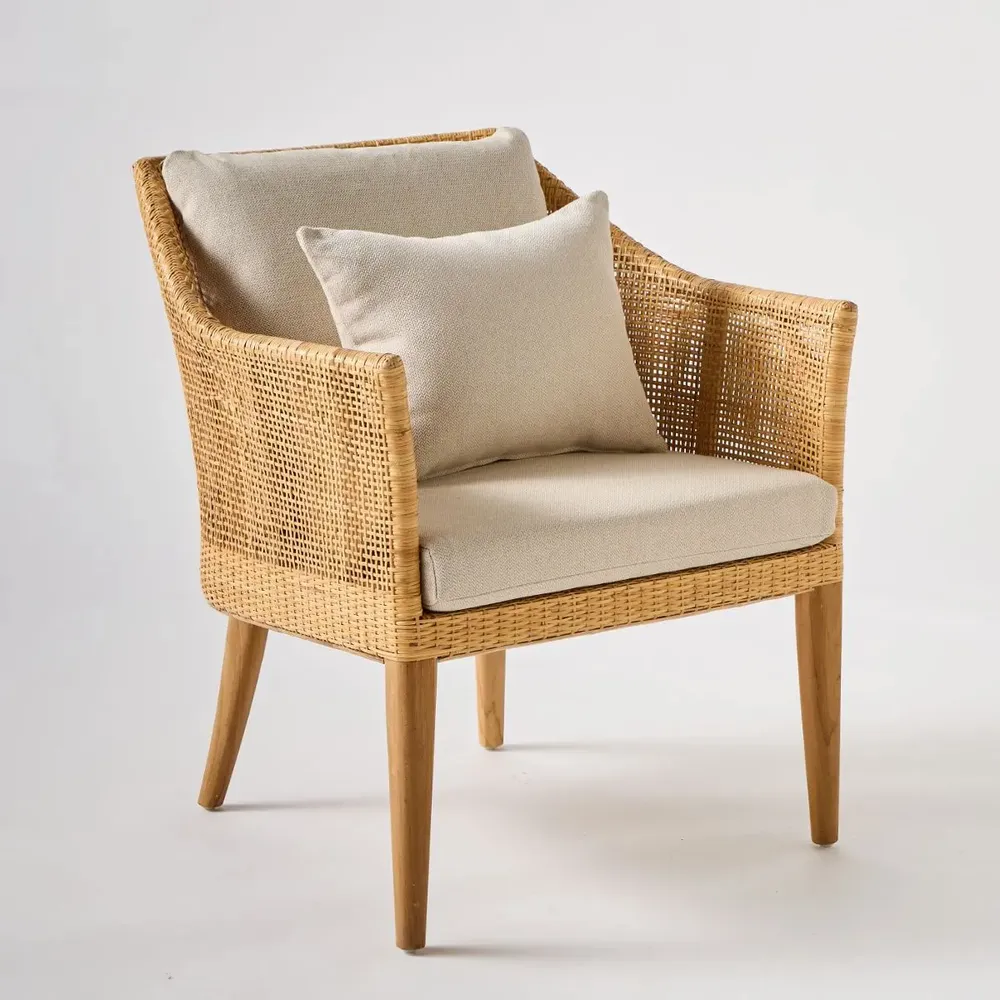 Armchairs - SAIGON rattan and teak armchair - KOK MAISON