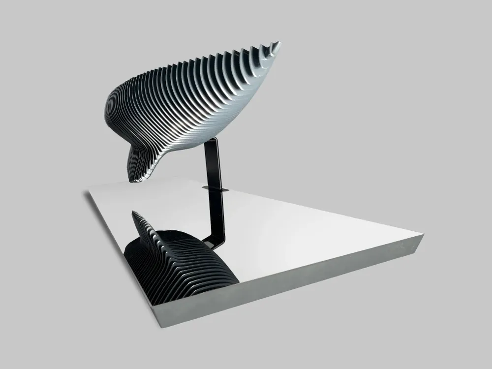 Sculptures, statuettes and miniatures - DR 02 Charcoal-Mirror Base Sculpture - ANTOINE F.