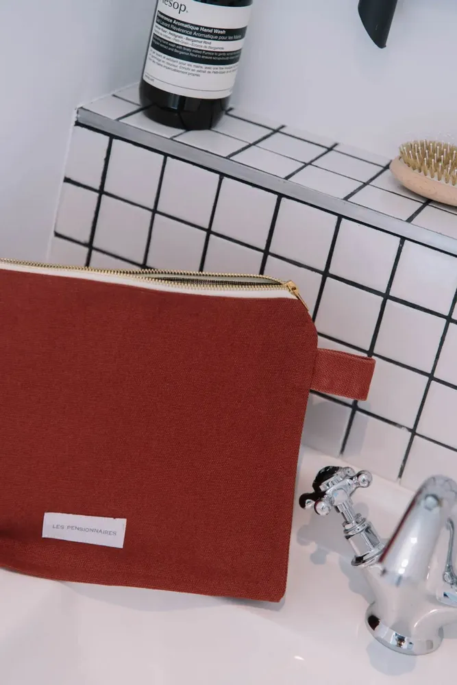 Clutches - Toiletry bag made of thick organic cotton canvas - LES PENSIONNAIRES