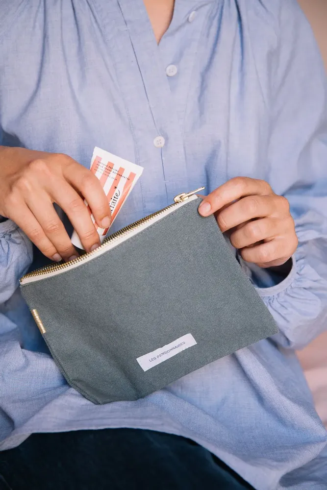 Pochettes - Petite pochette en toile de coton bio - LES PENSIONNAIRES
