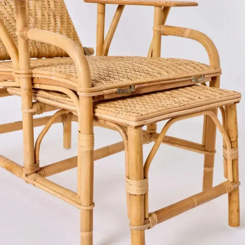 Lounge chairs - GRAND-MERE rattan lounge chair - KOK MAISON