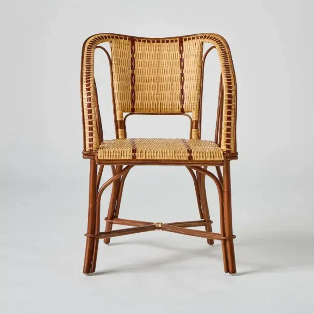 Armchairs - BAGATELLE traditional woven rattan armchair - KOK MAISON