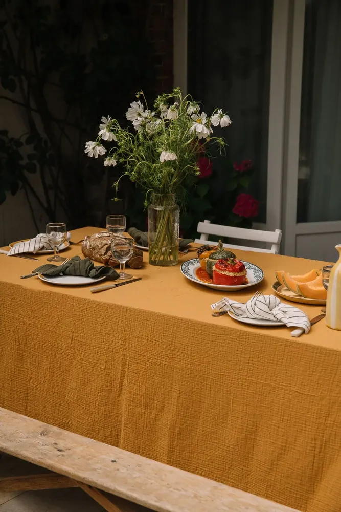 Linge de table textile - Nappe en double gaze de coton - LES PENSIONNAIRES