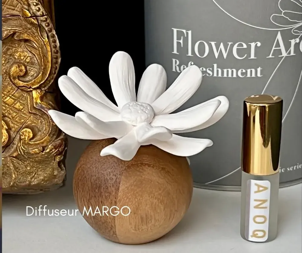 Cadeaux - Diffuseur de parfum en bois et porcelaine - Diffuseur aromatique MARGO - ANOQ