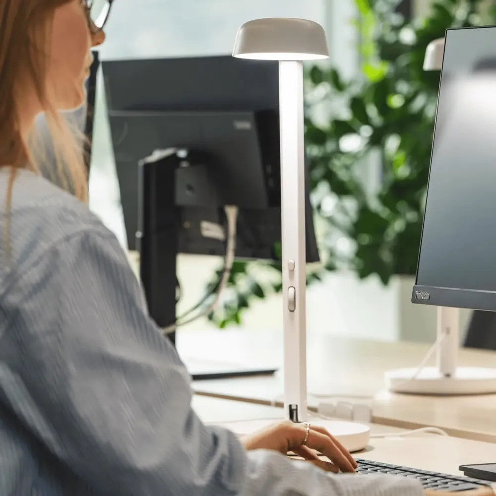 Objets design - Lampe Polux - Blanc chaud & Gris - LUMINAIRES POLUX