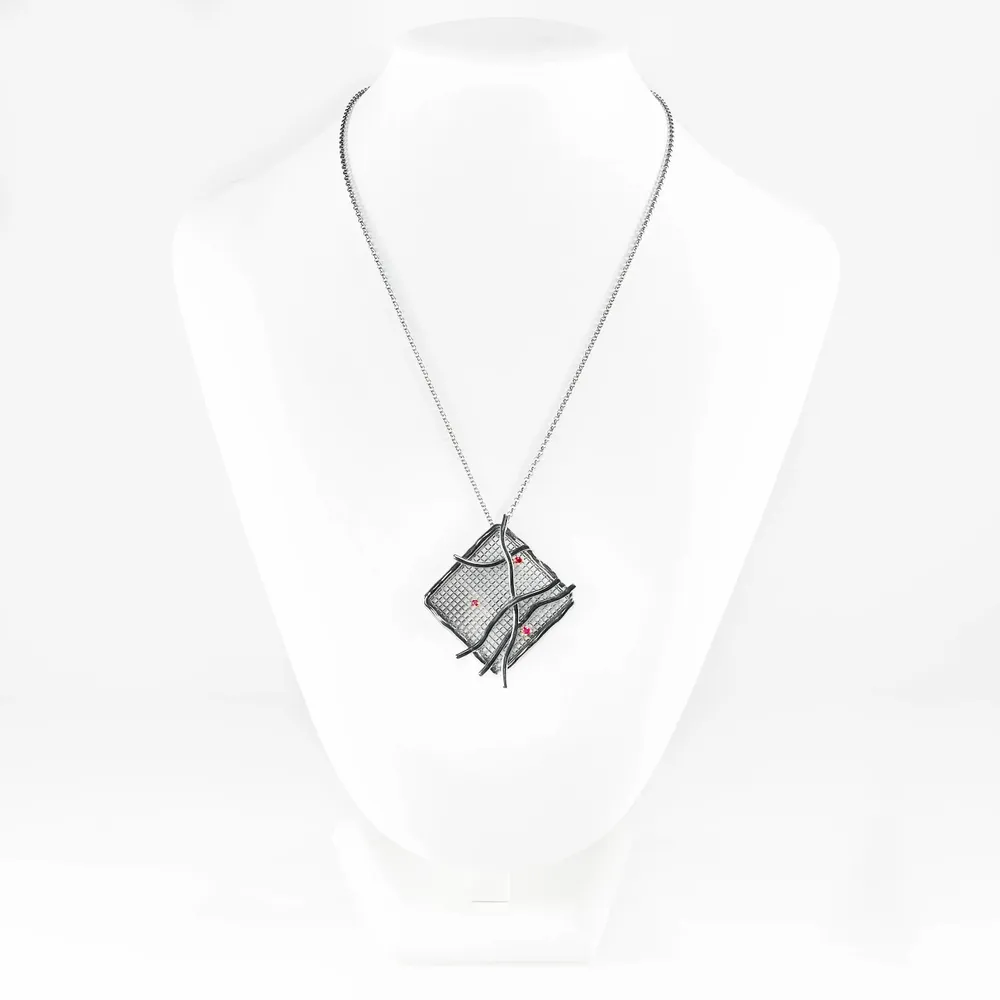 Jewelry - Branches Necklace Ruby - V UNIQUENESS FINE GREEK JEWELRY