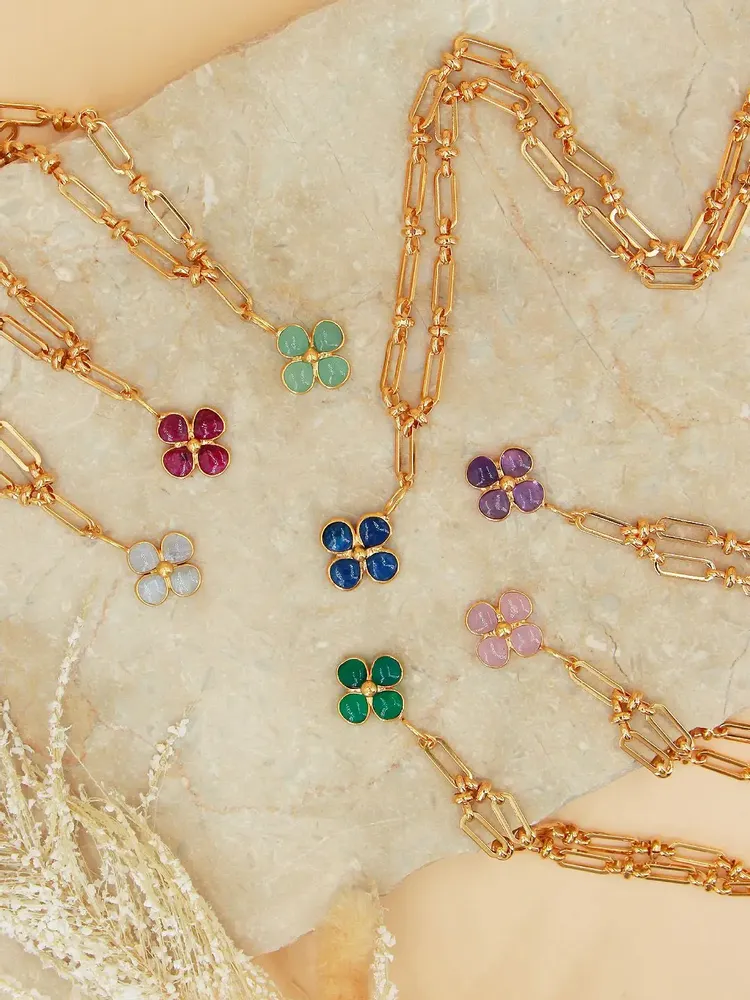 Bijoux - Collier Nomade Poésia Trèfle - NILAÏ PARIS