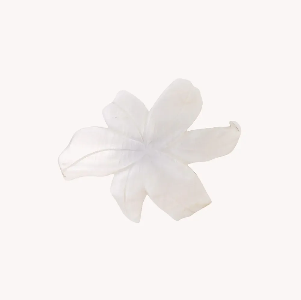 Bijoux - Broche fleur nacre blanche 5 pétales - Lis Blanc - NATURE BIJOUX