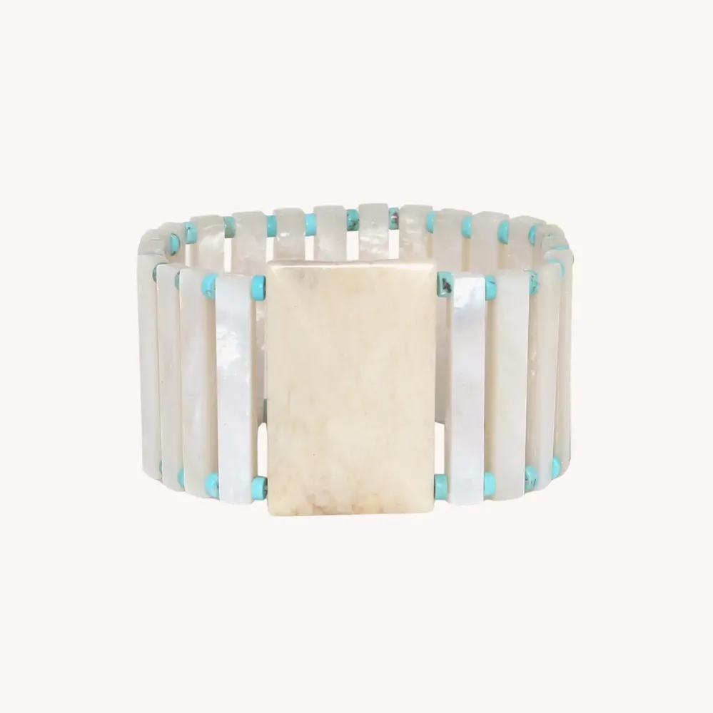 Bijoux - Bracelet manchette XL nacre - Milos - NATURE BIJOUX