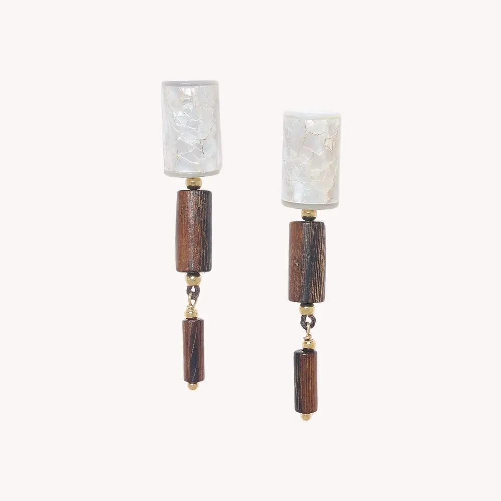 Bijoux - Boucles d'oreilles poussoir 3 éléments gradués - Okawa - NATURE BIJOUX