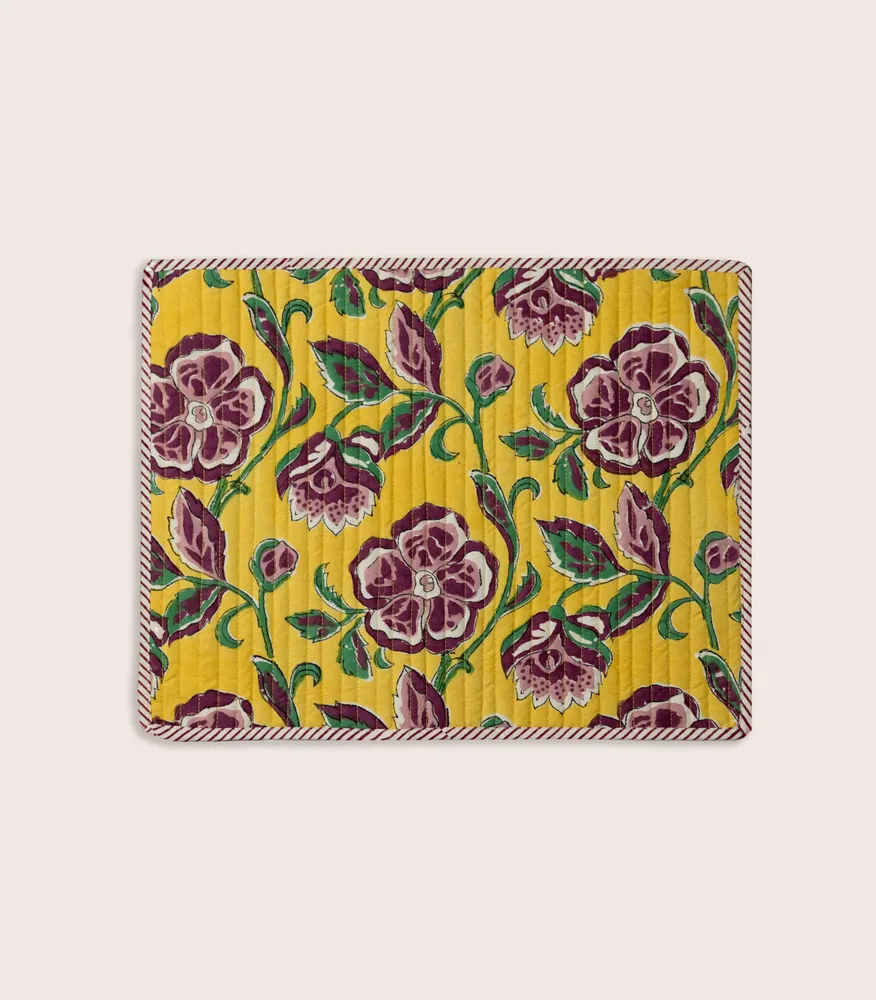 Table linen - LONI Framboise Quilted Placemat - JAMINI BY USHA BORA