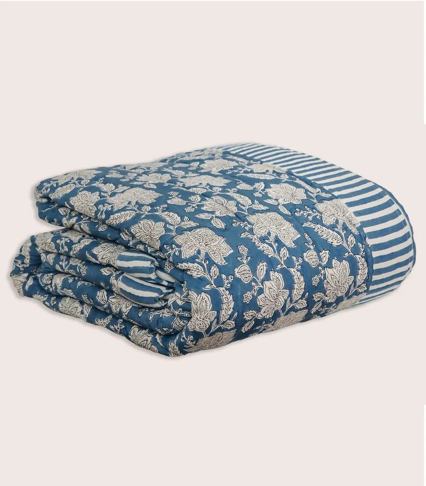 Linge de lit - Couvre-lit matelassé RANG Light Blue - JAMINI BY USHA BORA