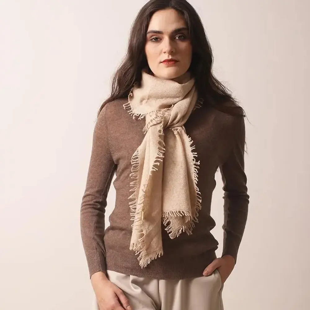 Scarves - Knitted Hand felted Cashmere Scarf - PASHMA