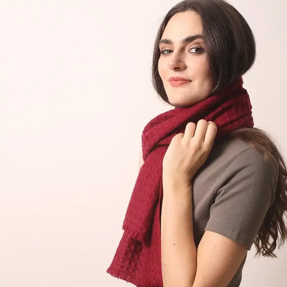 Scarves - Waffle Weave Cashmere Scarf - PASHMA