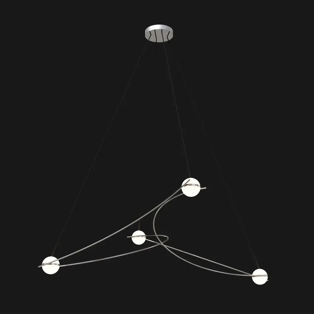 Hanging lights - Kosmos 4L - stainless steel glass sphere LED pendant lamp - MOSS OBJECTS