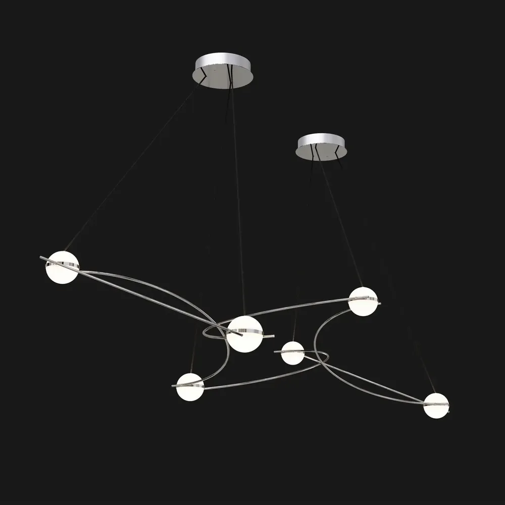 Hanging lights - Sculptural Globe Light – Stainless Steel & Glass – Kosmos 6S - MOSS OBJECTS