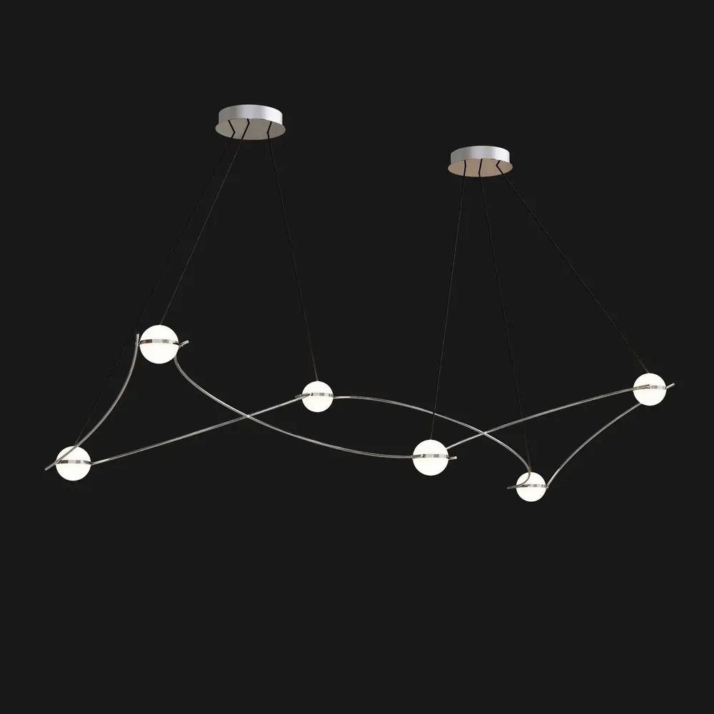 Hanging lights - Sculptural Globe Light – Stainless Steel & Glass – Kosmos 6S - MOSS OBJECTS