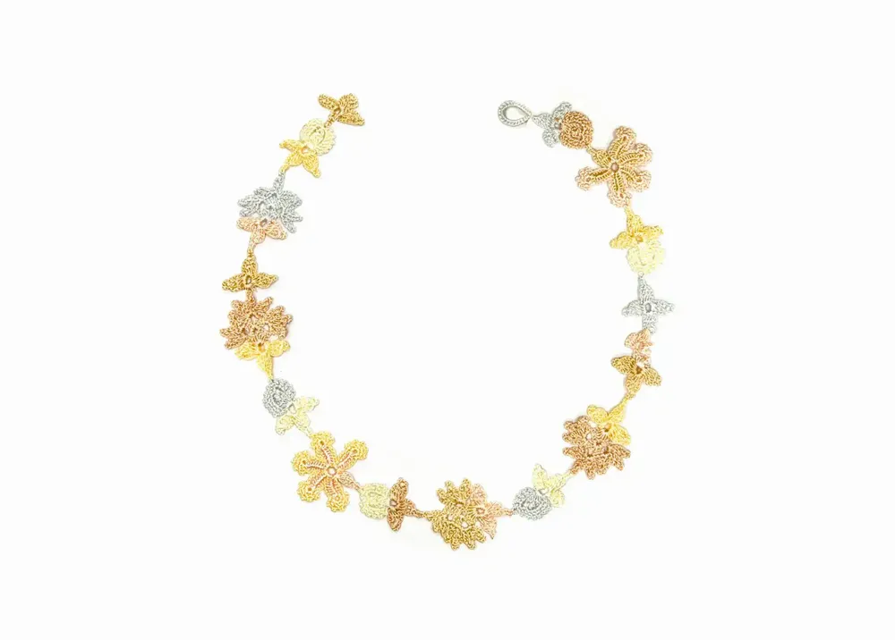 Jewelry - LACE CHOKER NECKLACE, FLORAL PATTERN, BLOOM PATTERN. - KARAWAN AUTHENTIC