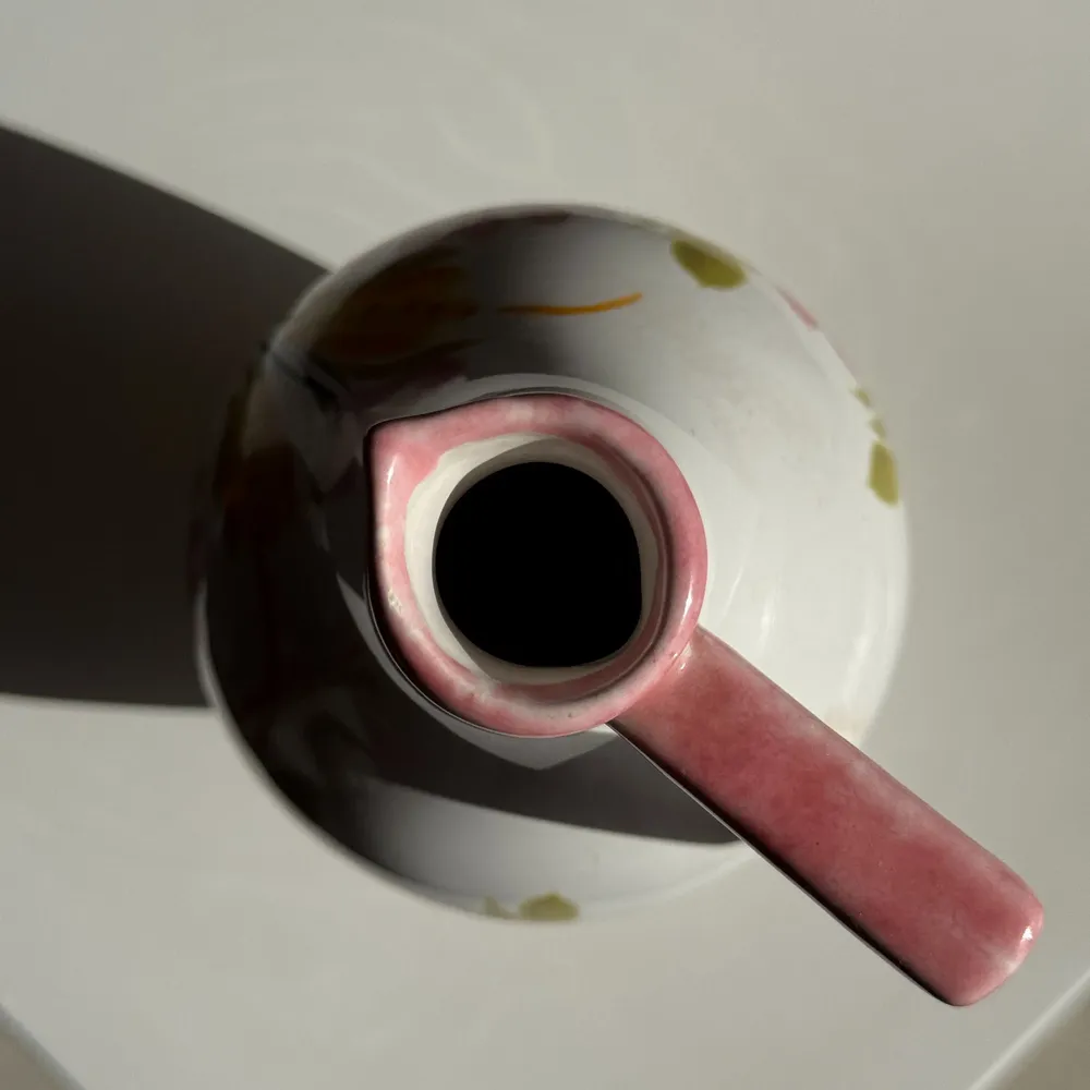 Decorative objects - Mini pink green and yellow stylized flower jug H15.5 - OFFICE OBJETS