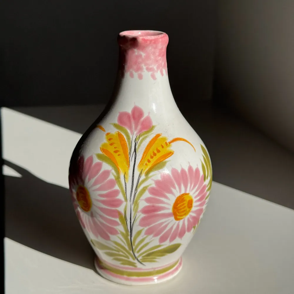 Decorative objects - Mini pink green and yellow stylized flower jug H15.5 - OFFICE OBJETS
