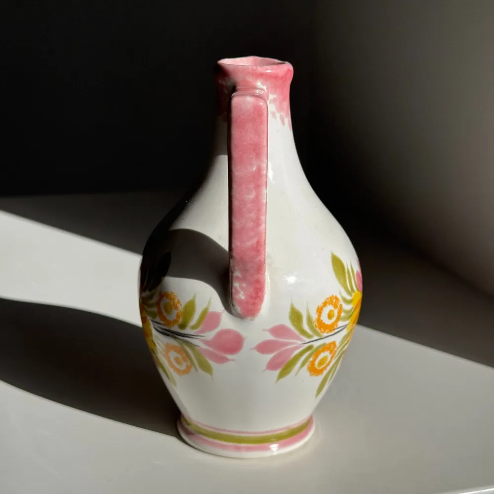 Decorative objects - Mini pink green and yellow stylized flower jug H15.5 - OFFICE OBJETS