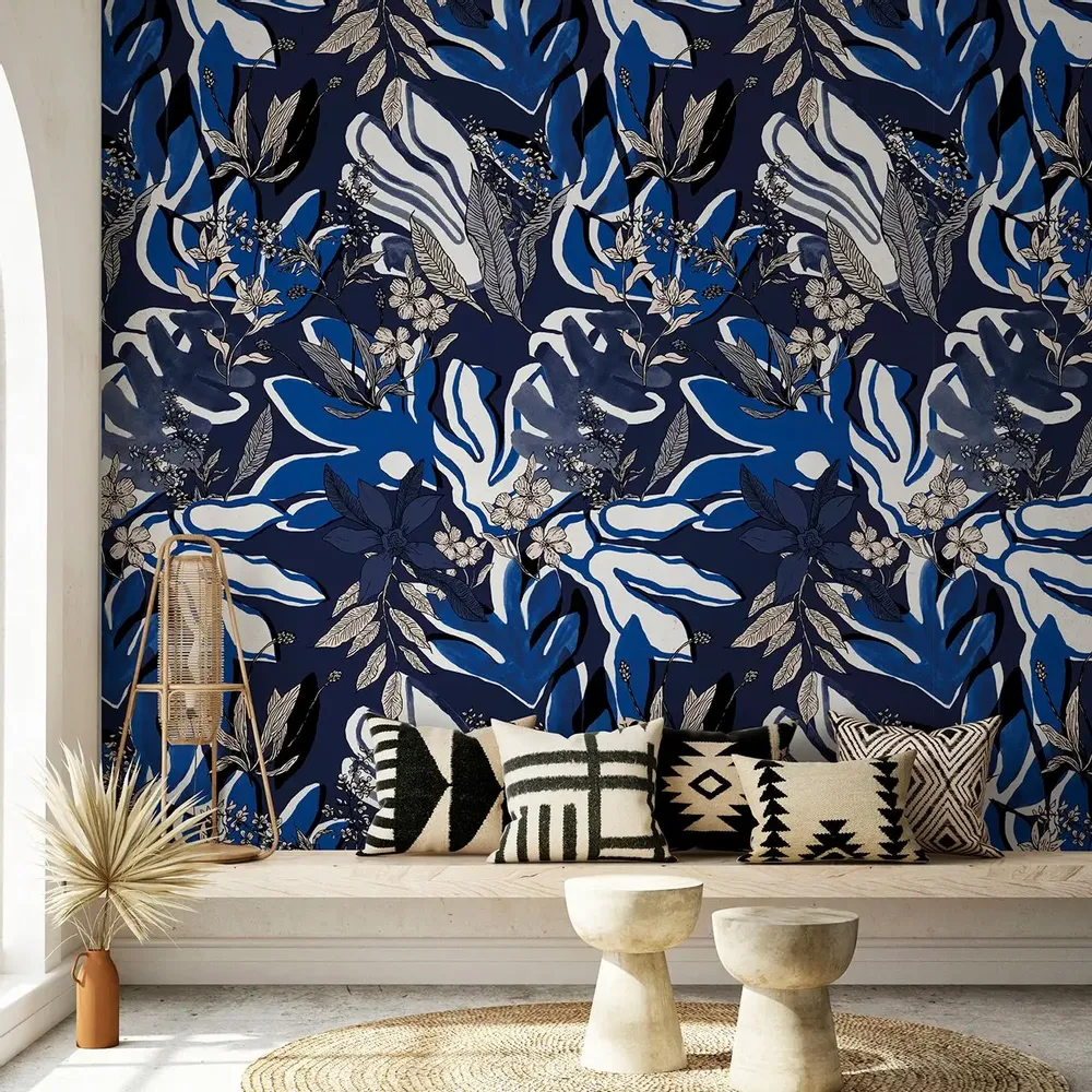 Tapestries - Panoramic wallpaper Aquatic Flowers - LE PAPIERS DE NINON