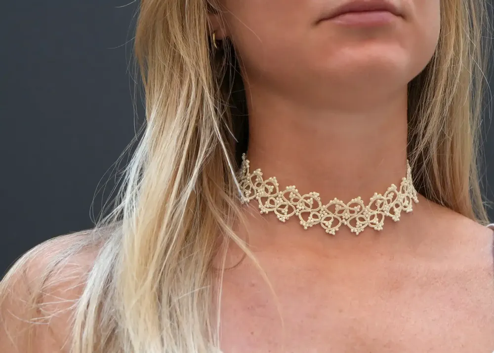 Jewelry - CHOKER CHOKER NECKLACE, LACE, HANDMADE - KARAWAN AUTHENTIC