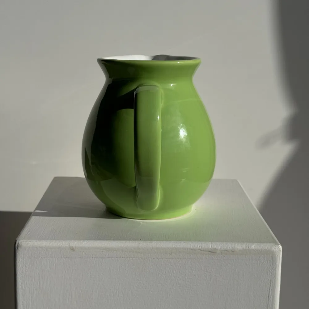 Carafes - 90s white and green ceramic carafe H17 D11 - OFFICE OBJETS