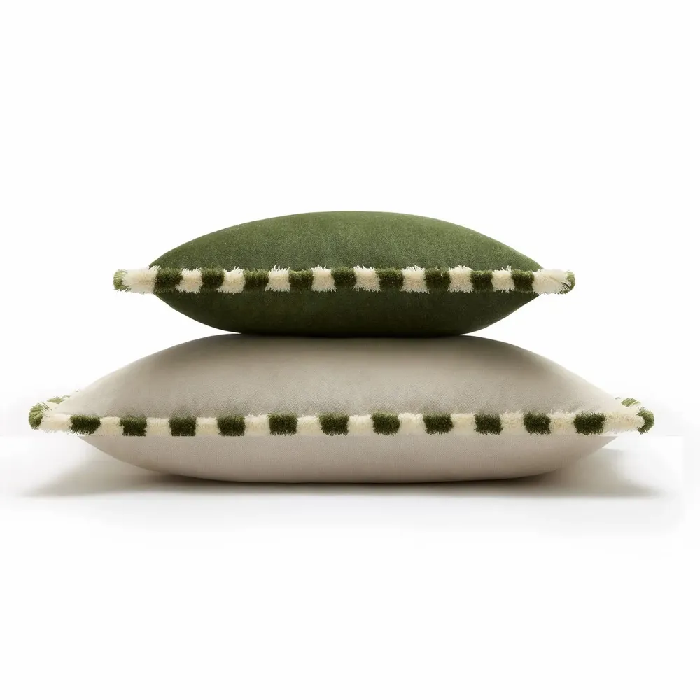 Coussins - Couple Bicolor Happy Cushion in White and Brick Velvet - LO DECOR