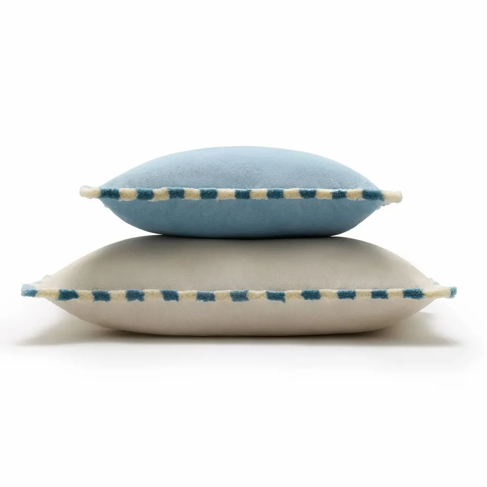 Coussins - Couple Bicolor Happy Cushion in White and Brick Velvet - LO DECOR