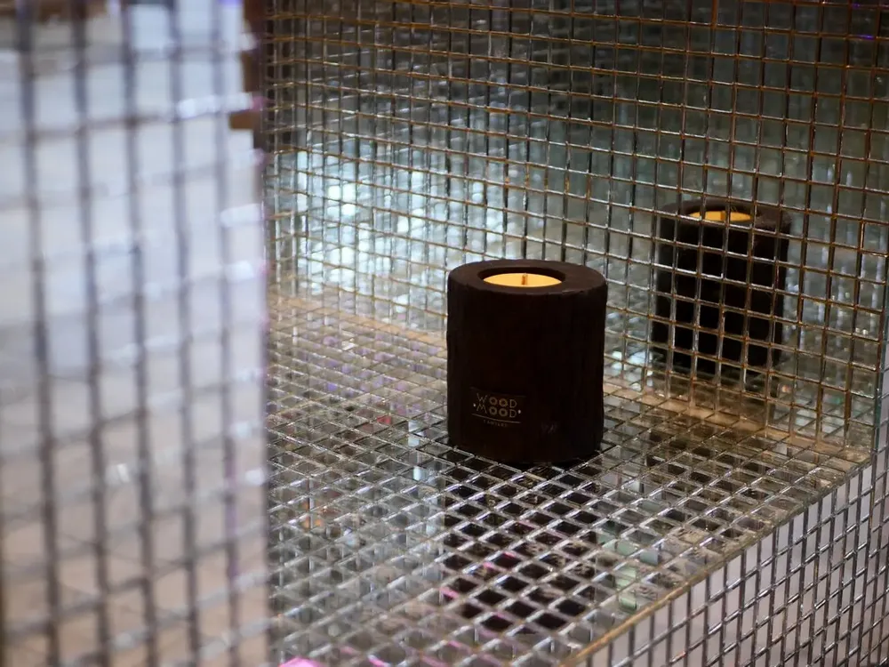 Candlesticks and candle holders - VOLCANO Original (spearmint oil) - WOOD MOOD | :DODOMOOM