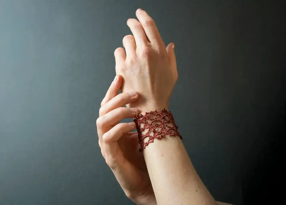 Jewelry - WIDE LACE CUFF BRACELET, CROWN MODEL - KARAWAN AUTHENTIC