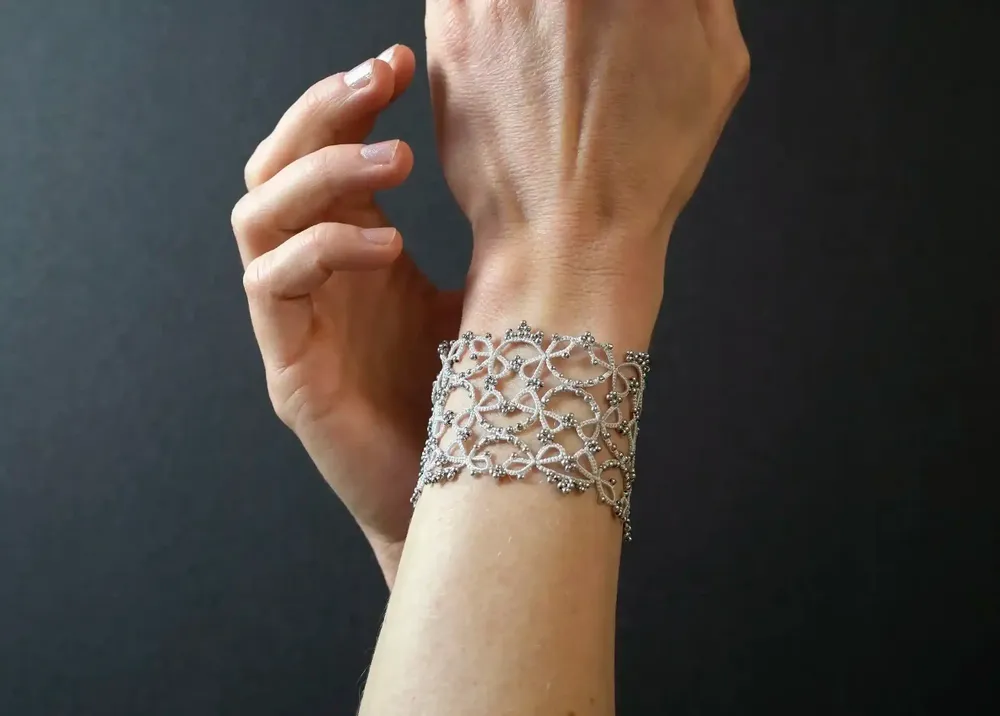 Jewelry - WIDE LACE CUFF BRACELET, CROWN MODEL - KARAWAN AUTHENTIC