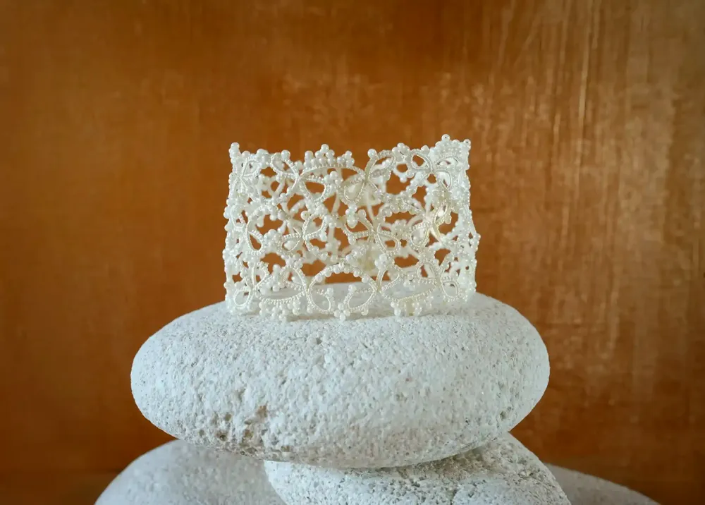 Jewelry - WIDE LACE CUFF BRACELET, CROWN MODEL - KARAWAN AUTHENTIC