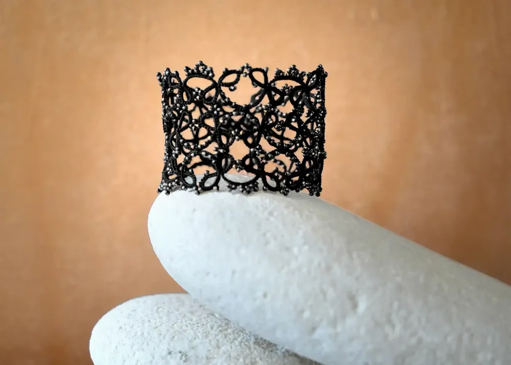 Jewelry - WIDE LACE CUFF BRACELET, CROWN MODEL - KARAWAN AUTHENTIC