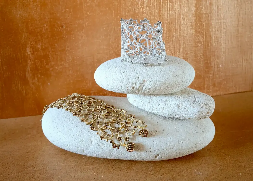 Jewelry - WIDE LACE CUFF BRACELET, CROWN MODEL - KARAWAN AUTHENTIC