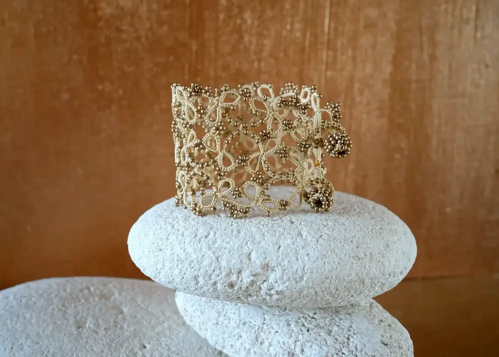 Jewelry - WIDE LACE CUFF BRACELET, CROWN MODEL - KARAWAN AUTHENTIC